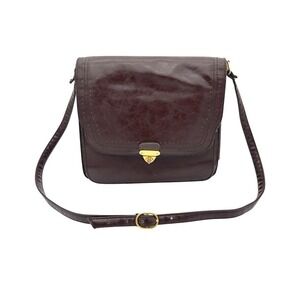 Kimchi Blue Brown Leather Crossbody Bag Turn Lock Flap Like New